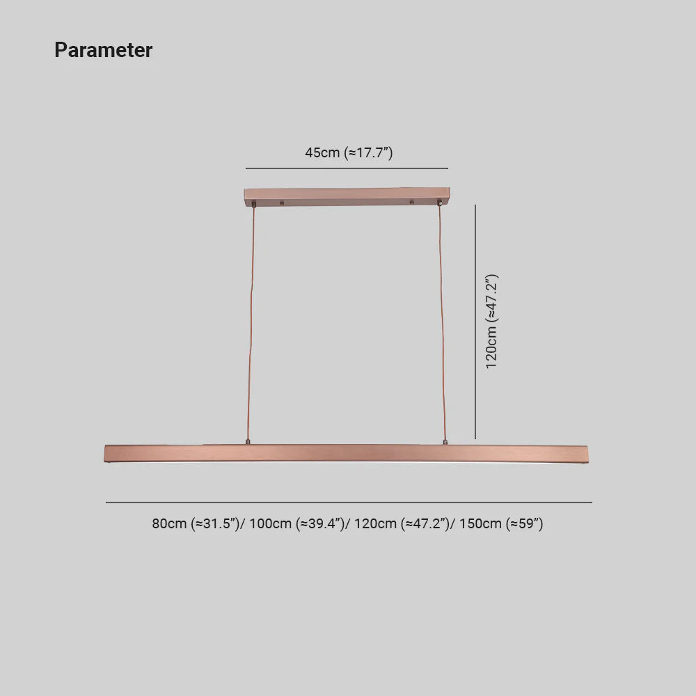 Lerin Luminária Pendente Linear LED Moderna Preto/Marrom