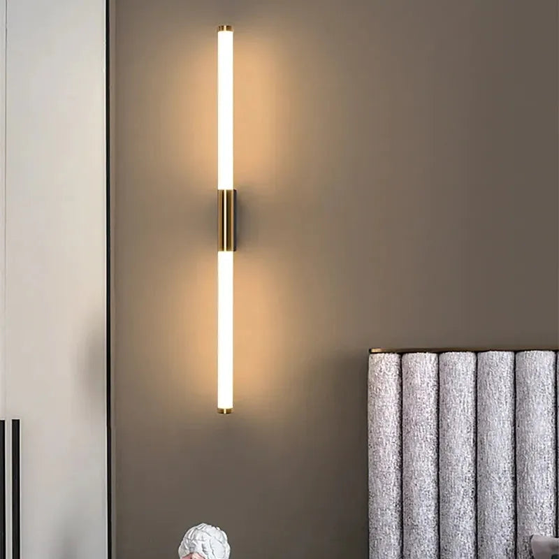 Luminária de Parede Linear Minimalista Aeri, Dourada