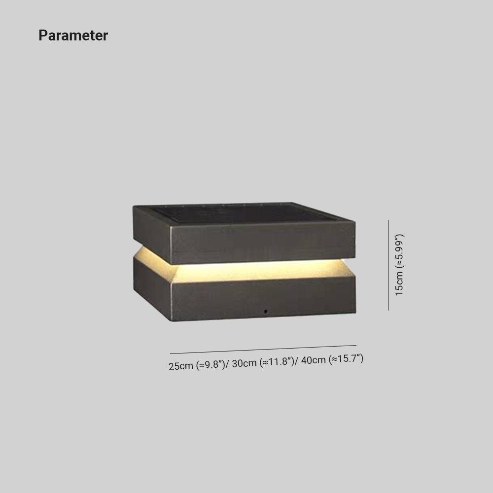Luminária Externa Corvex Moderna Côncava Preta Solar
