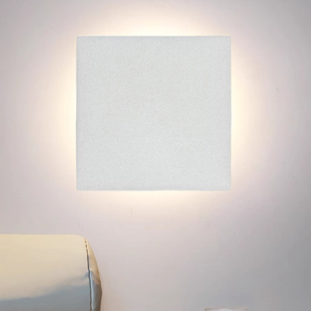 Luminária de Parede Externa LED Dori Minimalista Redonda/Quadrada, Preto/Branco