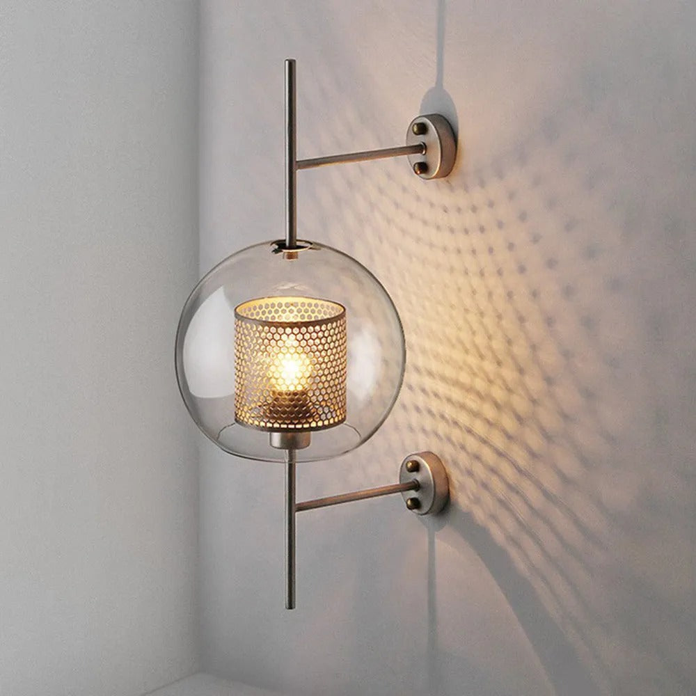 Arandela Seniq Industrial Elegante de Vidro Transparente
