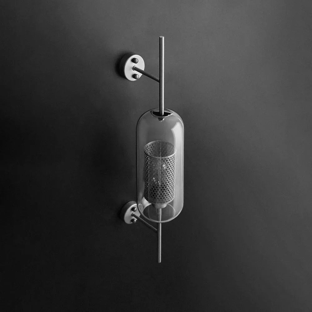 Arandela Seniq Industrial Elegante de Vidro Transparente