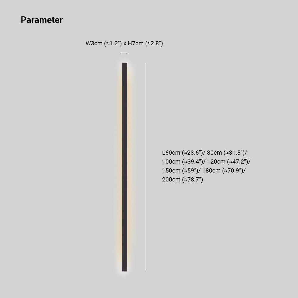 Arandela LED de Parede Evoa Moderna Linear Fina Preta