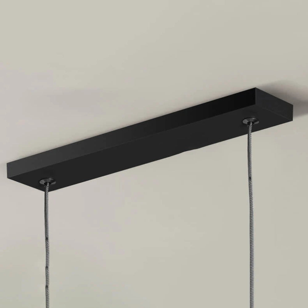 Sorev Luminária Pendente Linear Moderna Estrutura Dupla, Preto/Dourado