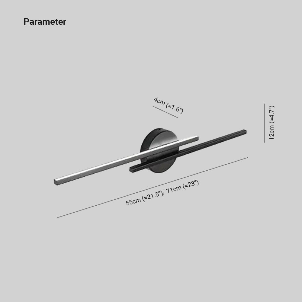 Noviq Arandela LED Moderna Nórdica Disco/Linear, Preto/Branco