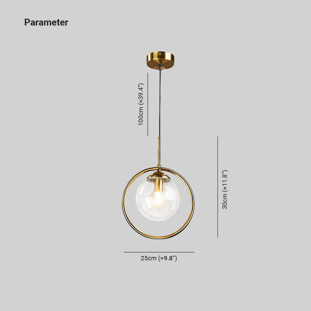 Luminária Pendente Neo de Vidro com Anel